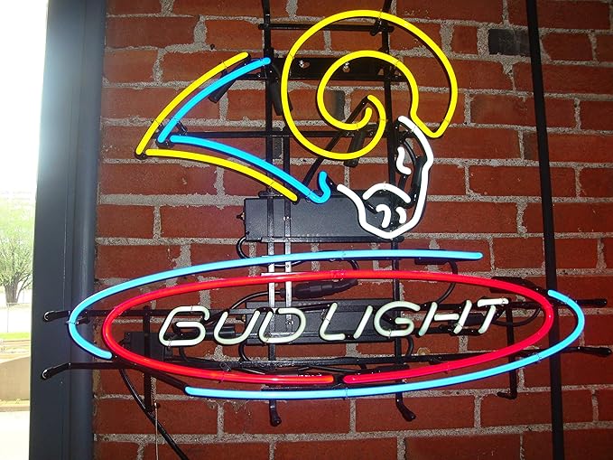 Desung New 20 X16 Los Angeles Sports Team Ram Bud Light Neon Sign