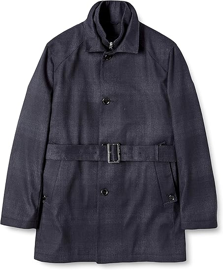 Amazon タカキュー Tq スタンドカラー レイヤード プリント ネイビー コート メンズ 紺 日本 S 日本サイズs相当 コート ジャケット 通販