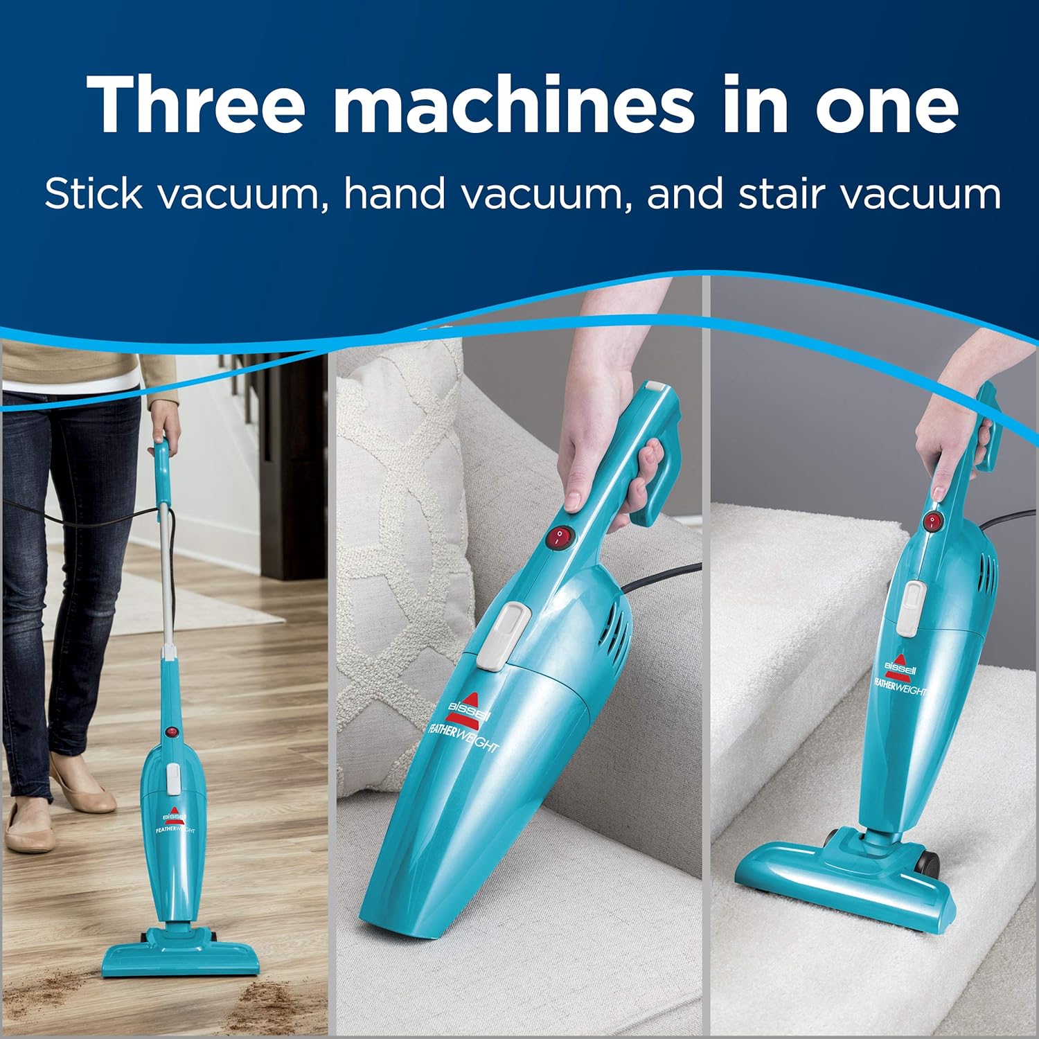 Bissell Featherweight Stick Lightweight Bagless Vacuum, 2033, One Size Fits All, Blue -