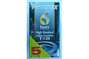 MEMOREX 5-Pack Hs T-120 VHS Video Tape 6hr