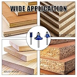 6Pcs Straight Router Bit Set Roundover/Core Box
