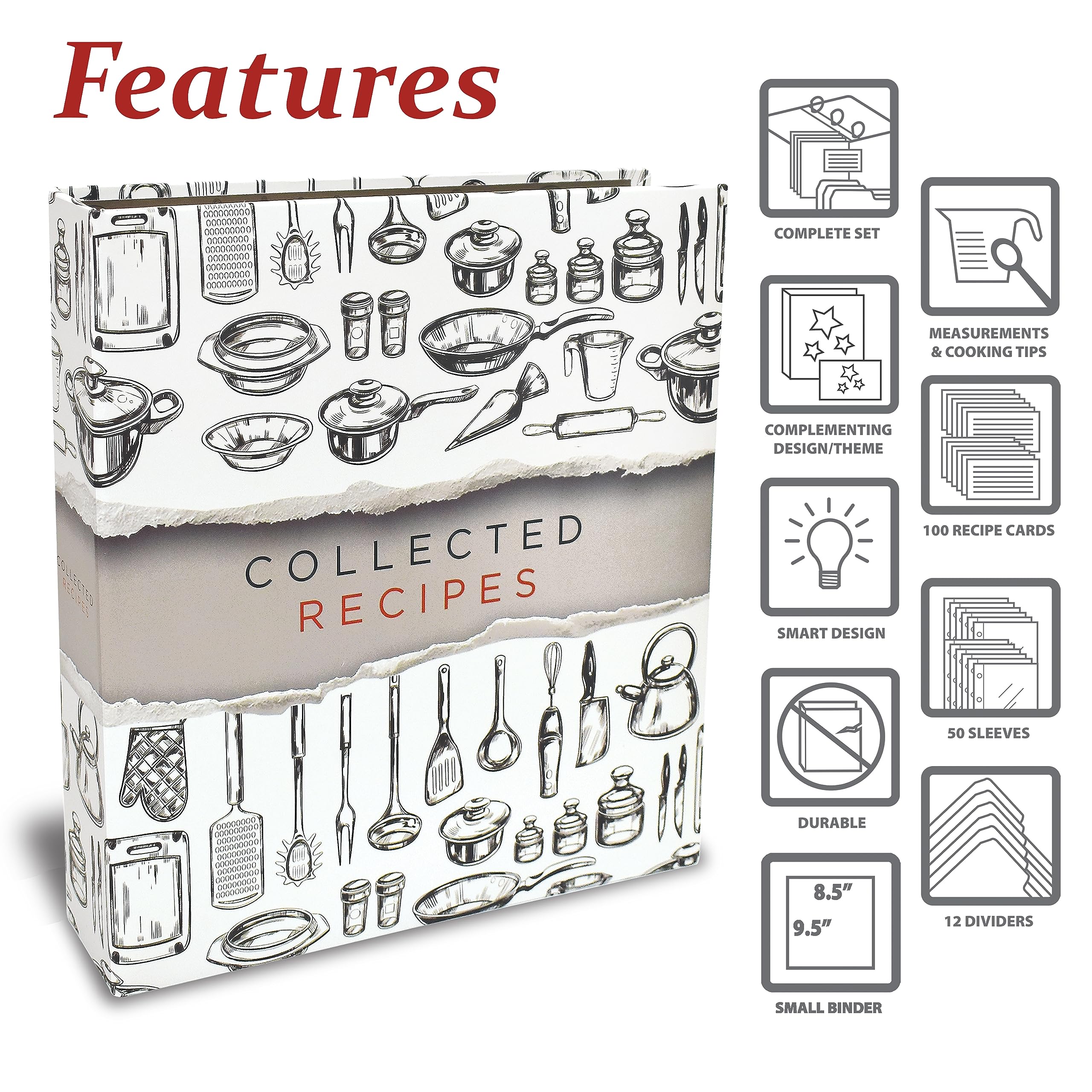 Better Kitchen Products Recipe Binder, 8.5