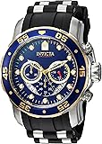Invicta Men's 'Pro Diver' Quartz Stainless Steel and Silicone Casual Watch, Color:Black (Model: 22971)