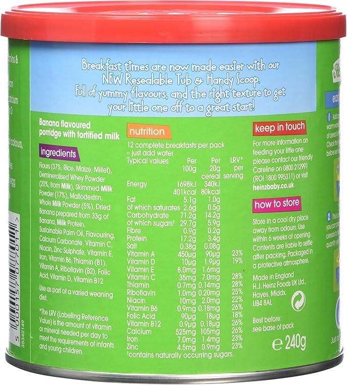 heinz sunrise banana porridge