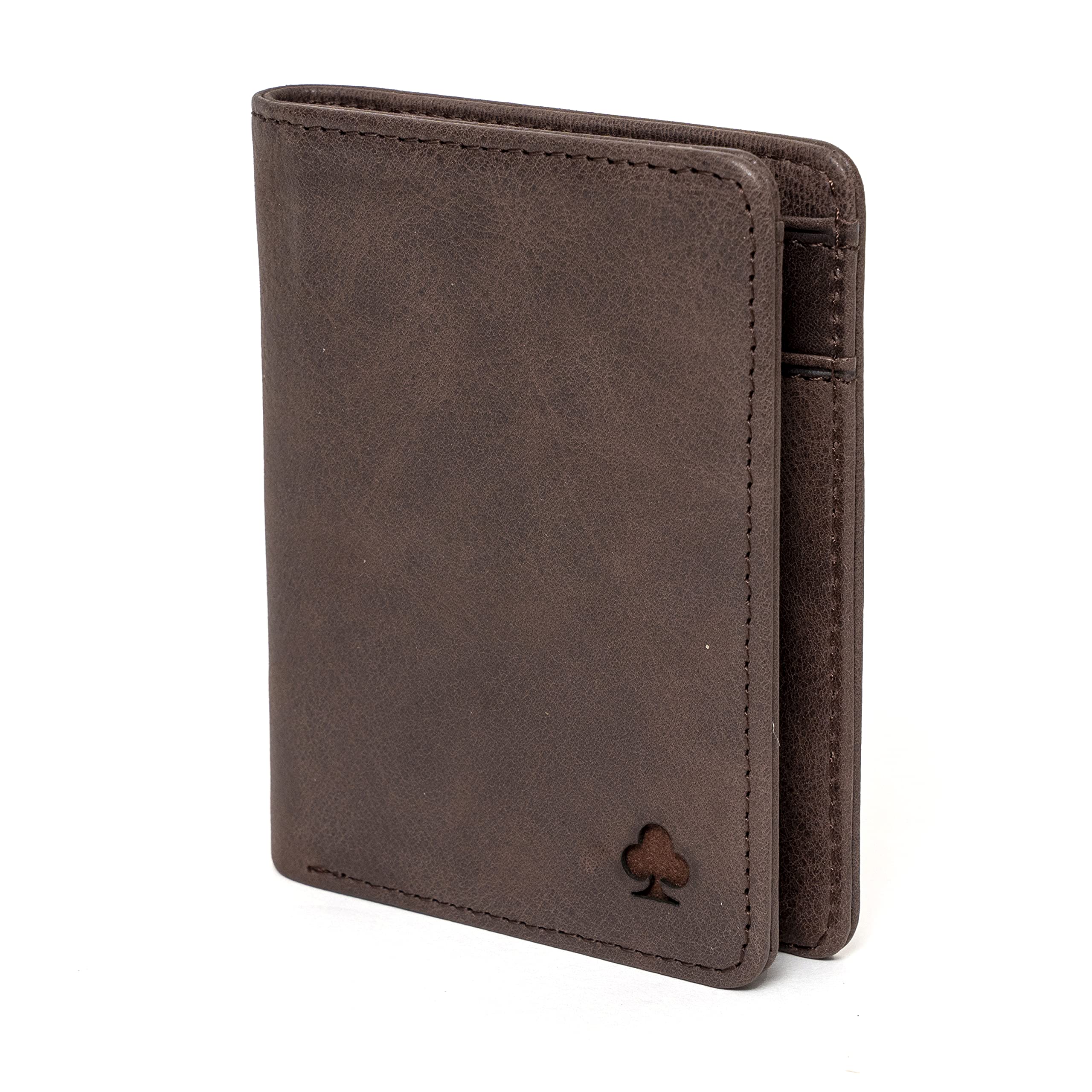 PORTER RILEY - Genuine Leather Men’s Billfold Wallet (RFID Blocking with 5 Credit Card Slots) Microfibre Lined Cash Compartment (Bifold) (Chocolate Brown)