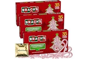 NOSH PACK Mini Christmas Candy Canes Individually Wrapped Bulk Peppermint Candies, with NP Mints, 35 Count, 3 Pack