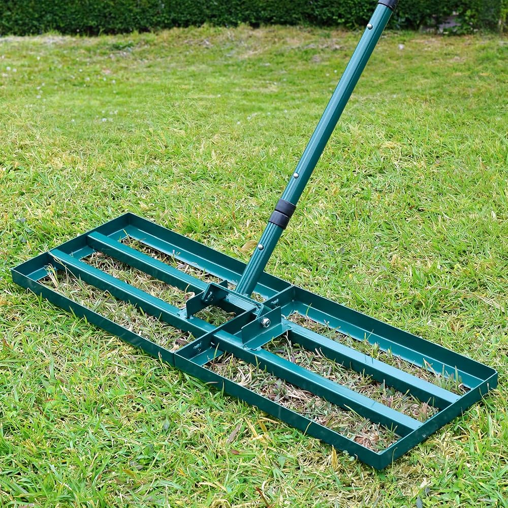 Signstek Lawn Leveling Rake, Stainless Ground Plate 30x10, 76.7in Handle