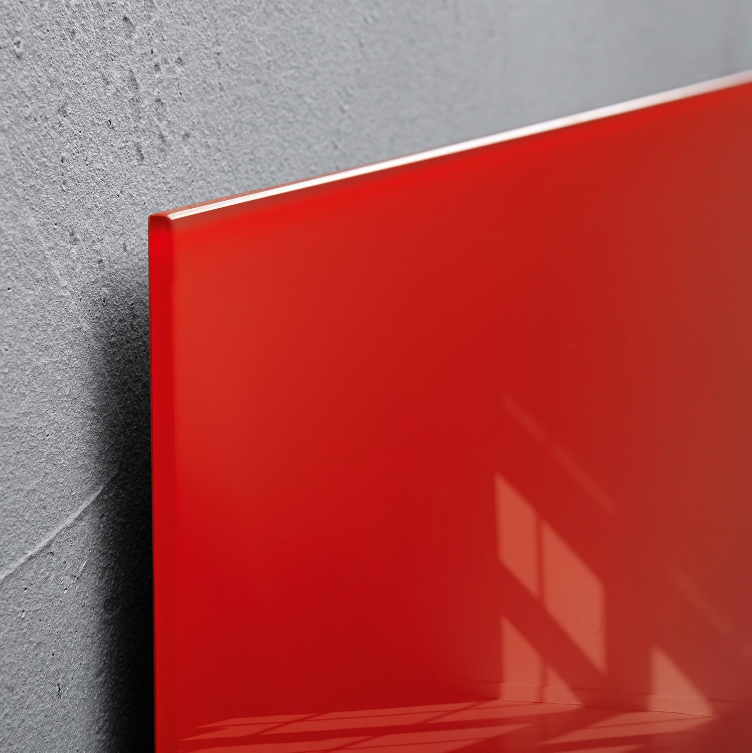 SIGEL GL202 Premium Glass magnetic Board, glossy surface, 100 x 100 cm, easy mounting, Red - Artverum - Image 4