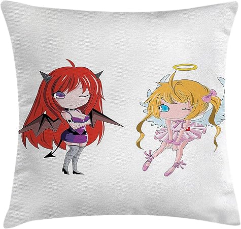 Jolly2t Anime Throw Housse De Coussin Motif Ange Fille Avec