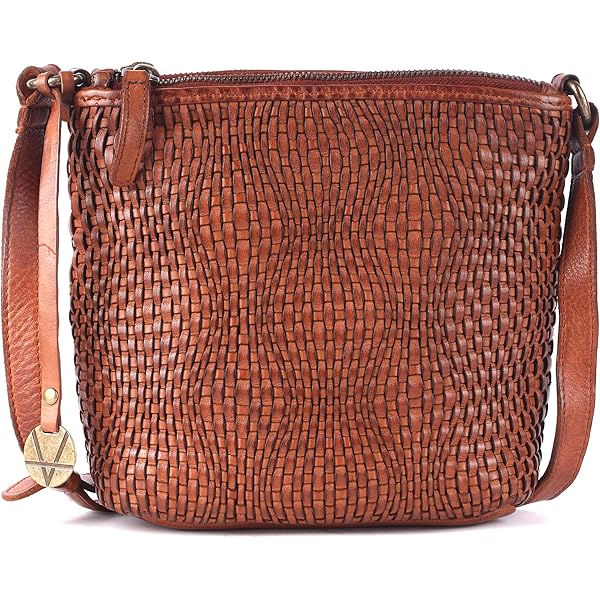 Western Leather Crossbody Bag - Upcycled Canvas Shoulder Bag For Women