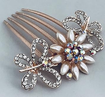Amazon Com Julie Women Girls Crystal Pearls Decorative Alloy