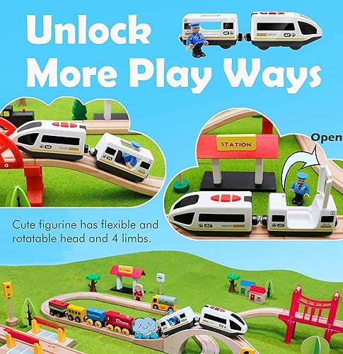 Motorized Train Toy For Wooden Railway Tracks - Compatible With Thomas, Brio & Major Brands
