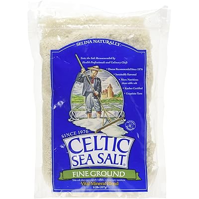 Celtic Sea Salt, Fine Ground, 8 Ounce Pouch Pack of 2