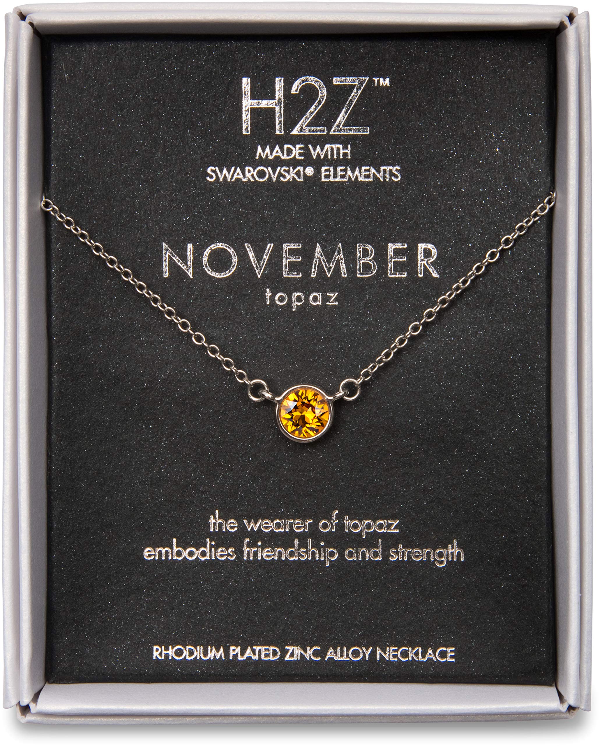 Pavilion Gift Company H2Z 16226 Collar con piedra natal de topacio de noviembre con cadena de 18, verde azulado, pequeño