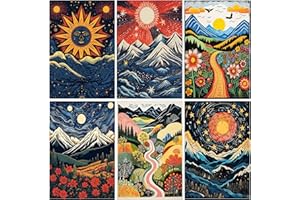 DOTSOPS Diamond Painting Kits Art Adults Painting Kit Crafts DIY 5D Diamond Art Packs Kits Full for Adults Beginner Home Wall Decoration Gift 11.8x15.7 Inches (6 Pack Landscape Abstract)