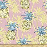 Ambesonne Hawaiian Fabric by The Yard, Pastel