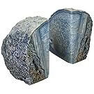 JIC Gem Polished Dyed Blue Agate Bookend(s) - 1 Pair - 2 to 3 Lbs