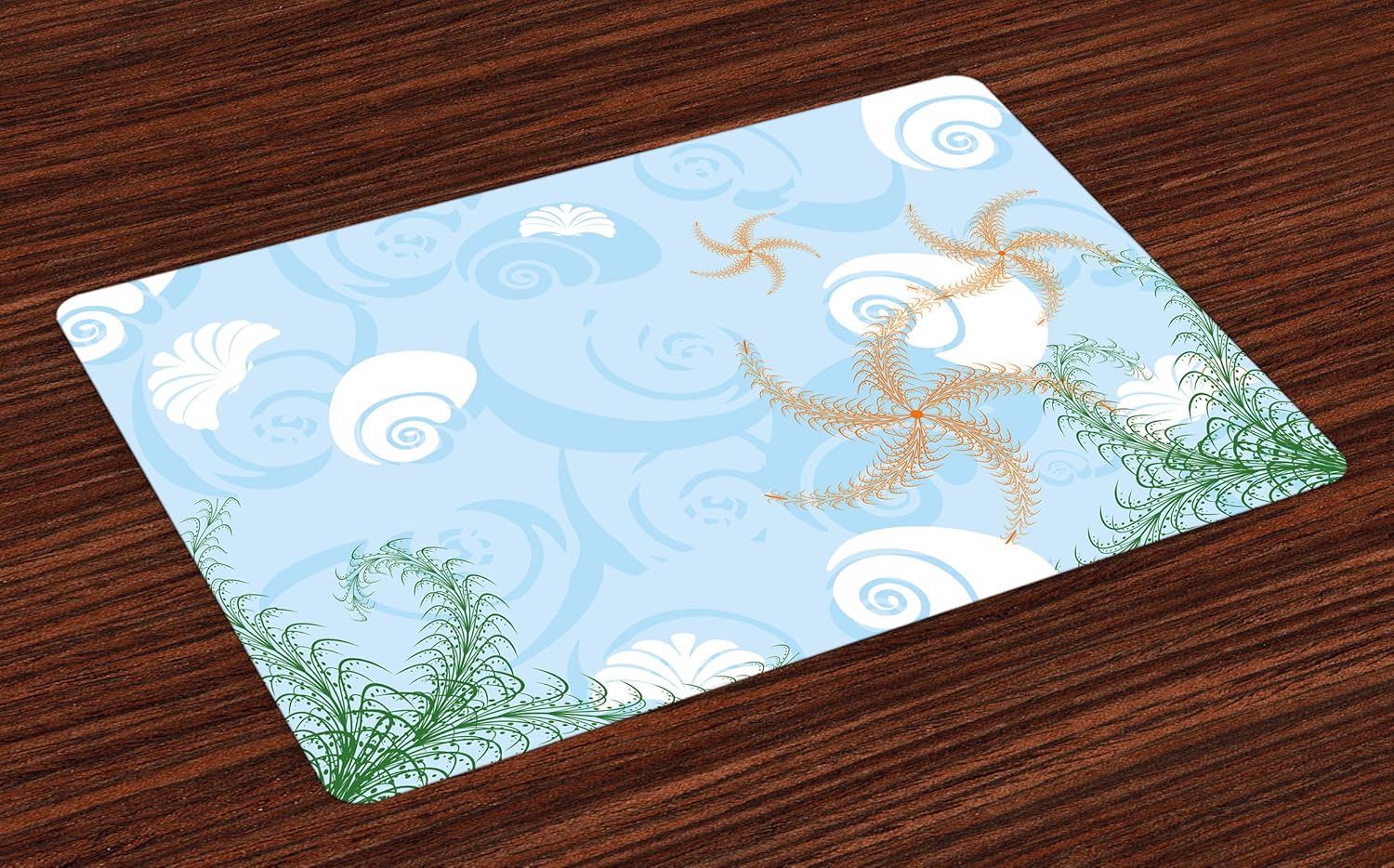 Lunarable Ocean Place Mats Set of 4, Coastal Theme Under
