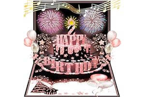 Shellspace Birthday Cards, MUSIC & LIGHTS & BLOWABLE CANDLE 3D Pop up Firework Happy Birthday Card, Funny Birthday Gifts for 