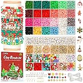 Gionlion Christmas Gifts - 24 Colors Clay Beads Bracelet Making Kit, Christmas Crafts DIY Arts and Crafts