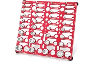 XINRINTONG Thread Checker, 55 Bolt Size and Thread Gauge, Bolt Thread Identifier 20 Standard & 16 Metric, Bolt Identifier Board, Nut and Bolt Thread Checker Gauge Wall-Mountable with 19 Drill Bit Gauge