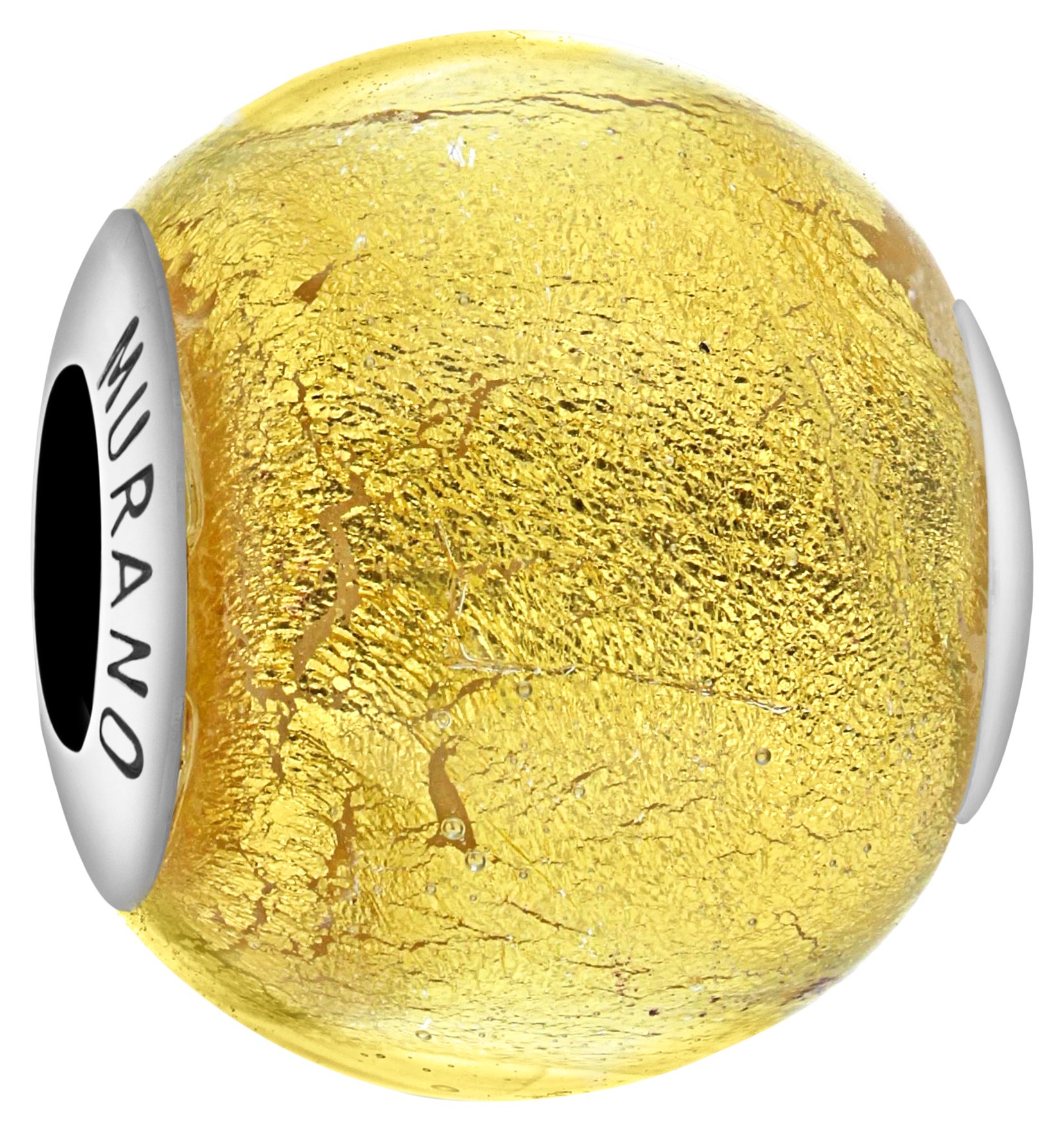 Tuscany Silver Women's Sterling Silver Gold Murano Bead