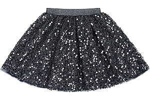 Flofallzique Girls Sequin Skirts Glitter Short Kids Sparkle Skirt Toddler Tutu Girls Clothes