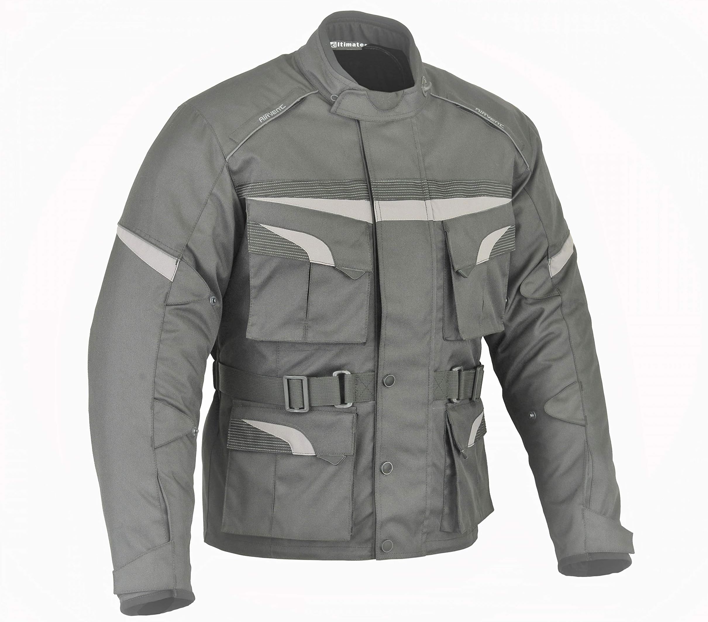 Mens Adventure Dual Sport Textile Motorcycle Jacket By Altimate Waterproof (Medium)