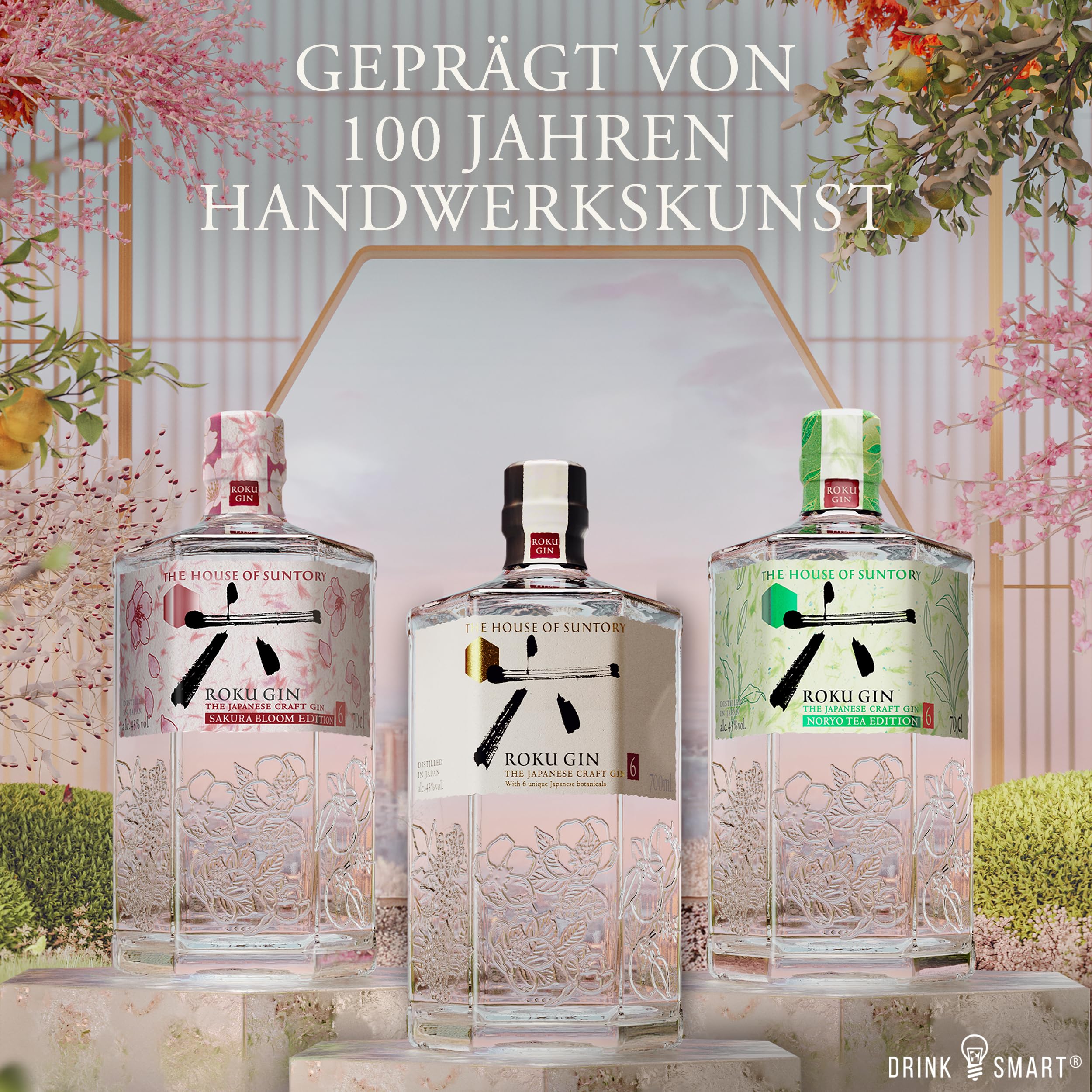 ROKU GIN Noryo Tea Edition | 6 japanische Botanicals | Meisterhaft destilliert in Japan | lebendig frischer Geschmack für Sommer| 43 Prozent Vol | 700ml Einzelflasche 7