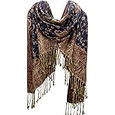 FURTALK Reversible Paisley Pashmina Shawl Wraps for Women Soft Exotic Indian Rave Scarf for Evening Dress Festival Scarves