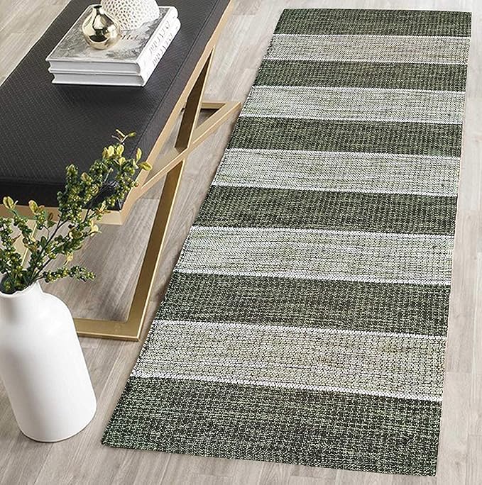 Buy fablyfe 100 Cotton Carpet/Handmade Floor Rug (2X5 FEET) (Green) Online at Low Prices in