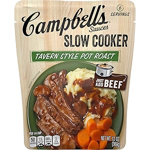 Campbell's Slow Cooker Sauces Tavern Style Pot Roast, 13 oz. Pouch (Pack of 6) - SET OF 10