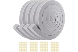 4 PCS Air Conditioner Foam Tape - 1 x 1 inch x 6.5 Ft AC Foam Weather Stripping- Non-Adhesive Foam Seal Strip with Glue Point