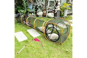 ITENT Collapsible Cat Play Tunnel + Cube with Three Ways for Indoor and Outdoor, Cat Enclosure, Tunnel and Tent Connection