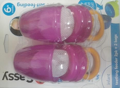 Buy Sassy Polka Dots Teething Feeder 2 Pack Pink Orange