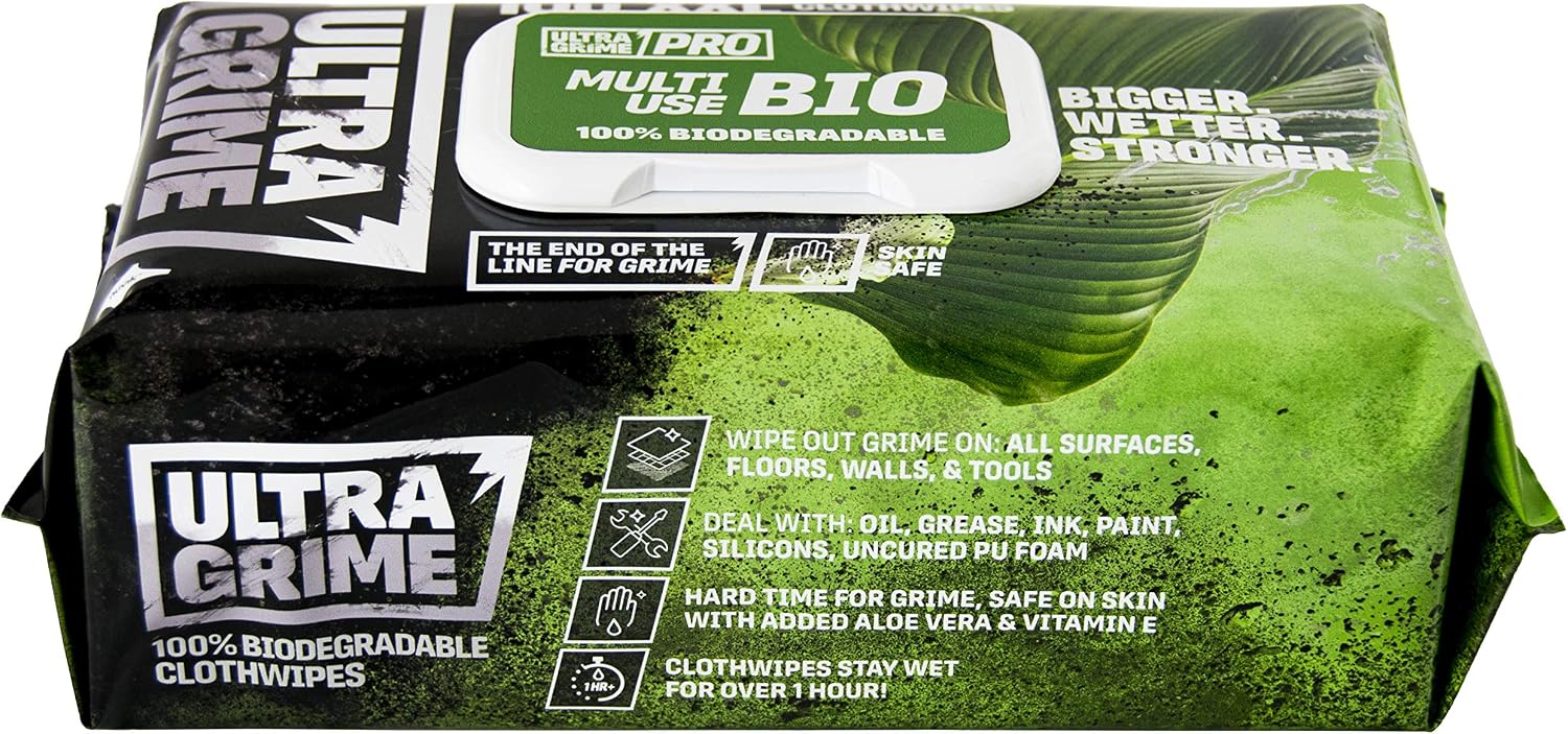 UltraGrime PRO Bio Clothwipes, White, 100 Count, 100 count (Pack of 1) - Image 5
