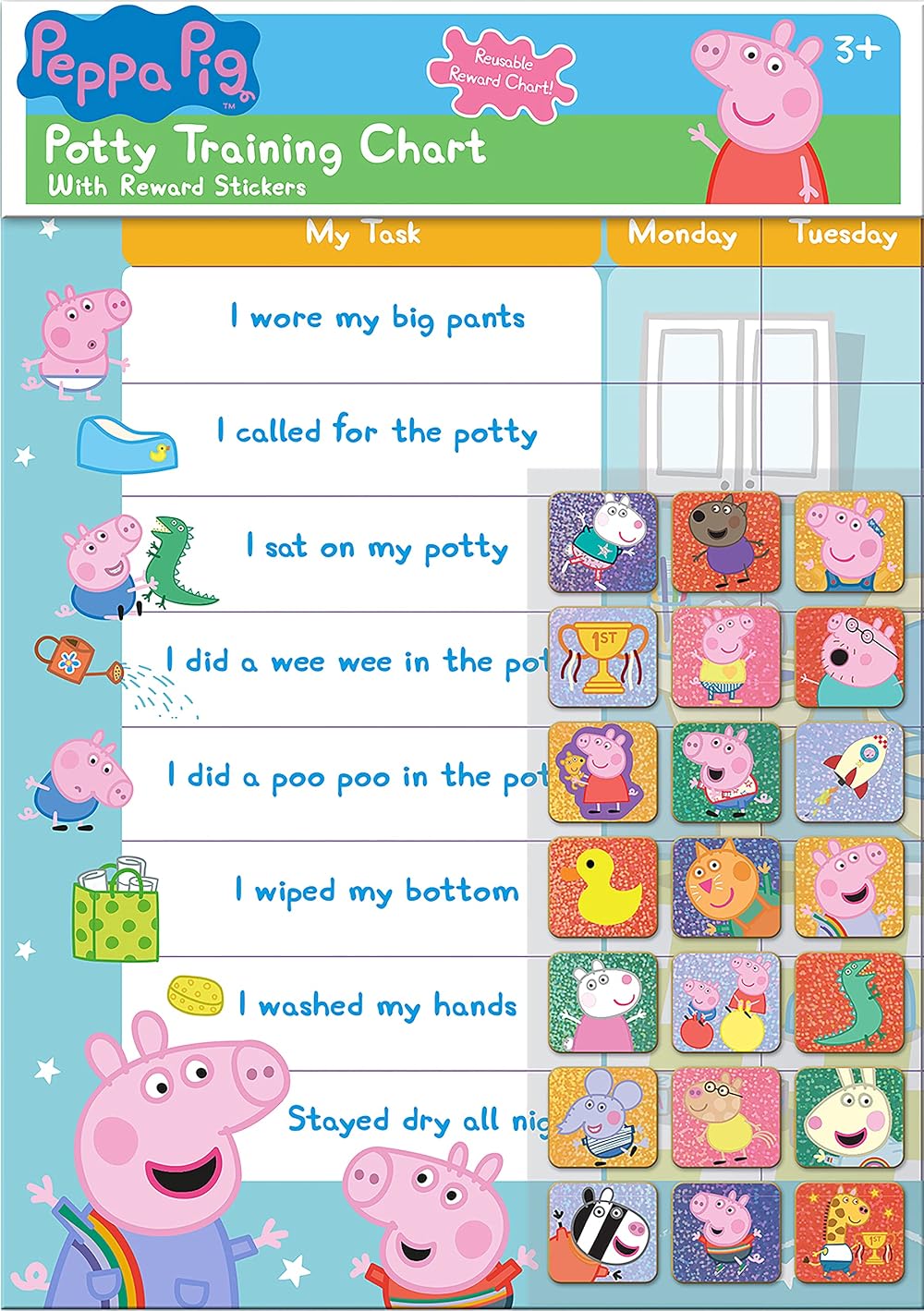 Paper Projects Peppa Pig Potty Toilet Training Reward Chart 56 Sparkly Stickers