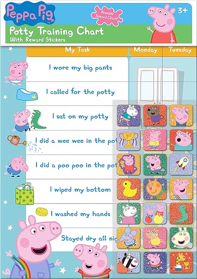 Paper Projects Peppa Pig Potty Toilet Training Reward Chart 56 Sparkly Stickers