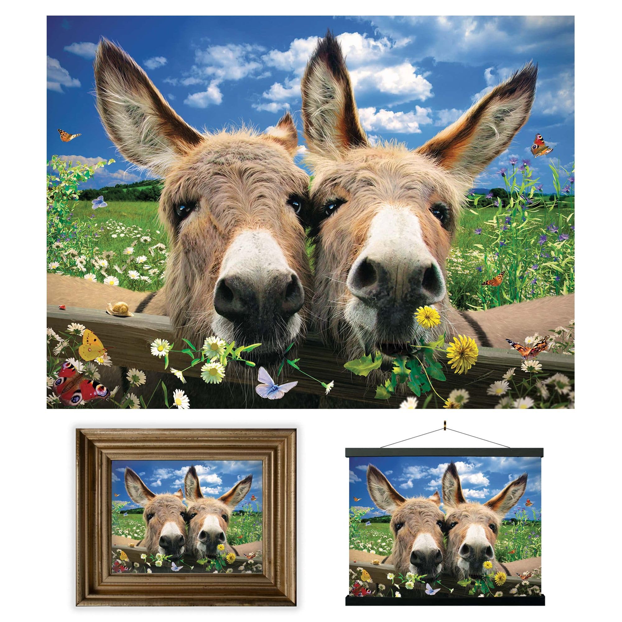 3D LiveLife Lenticular Wall Art Prints - Donkeys from Deluxebase. Unframed 3D Farm Poster. A perfect wall filler. Original artwork licensed from renowned artist, David Penfound โ image 1