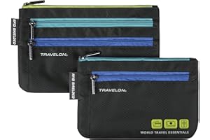 Travelon World Travel Essentials Set of 2 Currency and Passport Organizers, Black, One Size, World Travel Essentials Set of 2