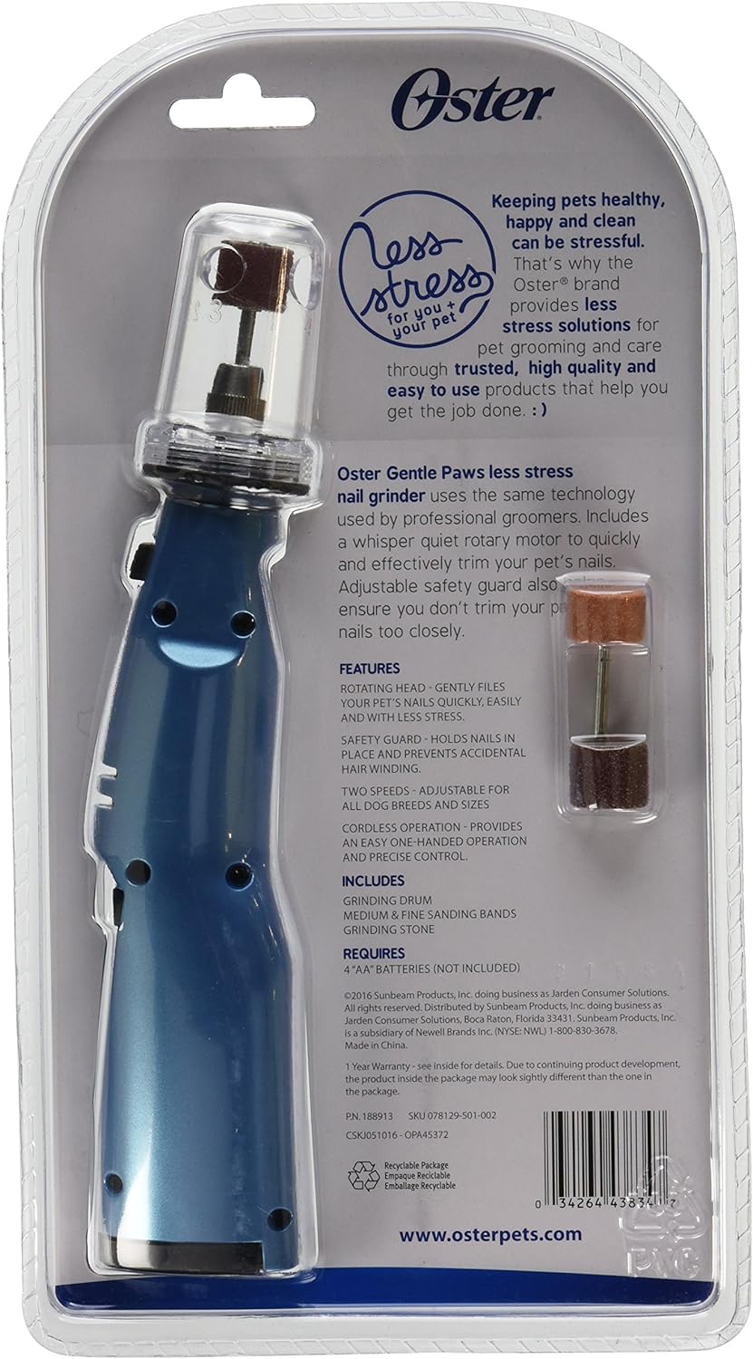 oster gentle paws cordless nail grinder grooming kit