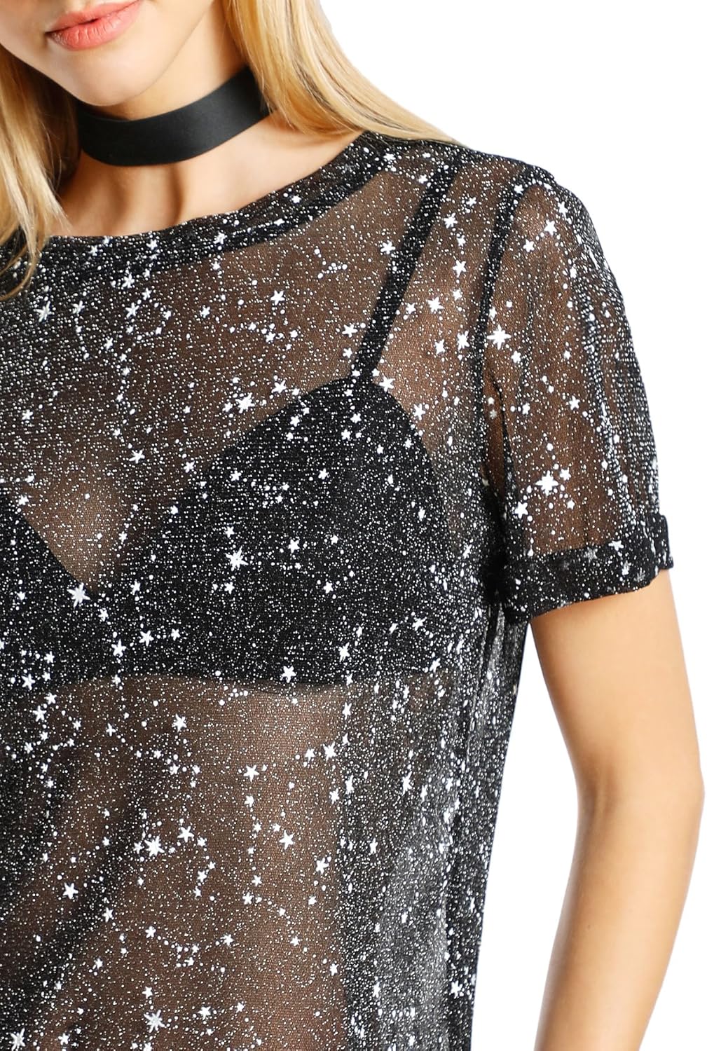 sparkly mesh top