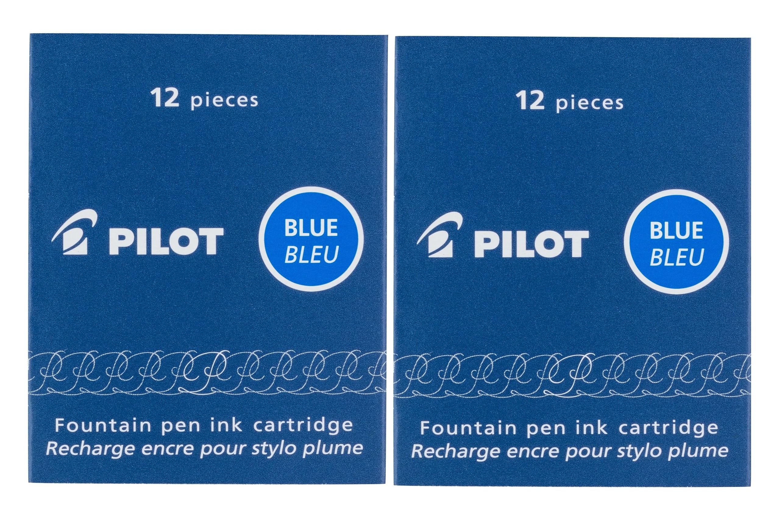 Pilot Namiki IC100 Fountain Pen Ink Cartridge, Blue, 12 Cartridges Per Pack (2 Pack)