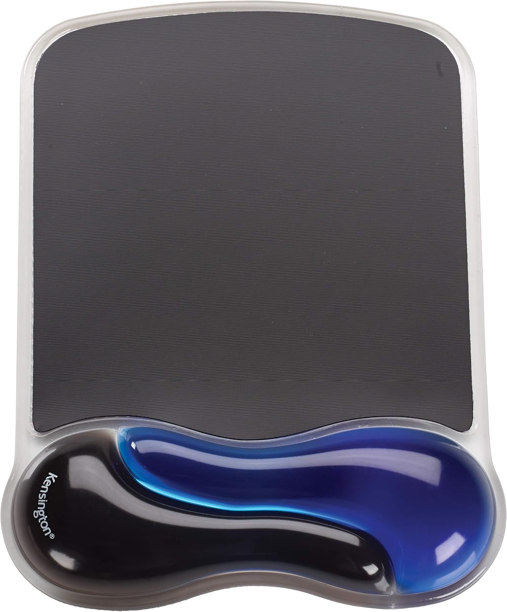 Kensington Duo Gel Mouse Pad with Wrist Rest Blue 62401 Ergonomic