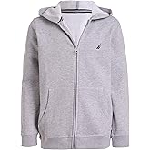 Nautica boys Zip Up Hoodie Sweatshirt, Signature Logo Design, Kangaroo Pockets, Made With Lightweight Fleece