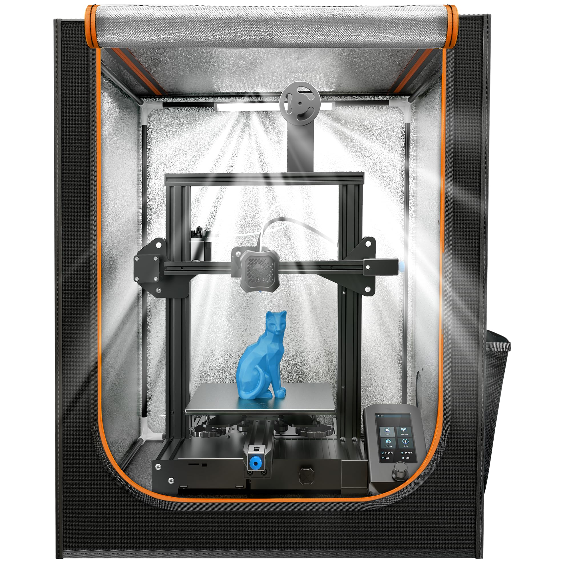3D Printer Enclosure with LED Lighting, Fireproof Dustproof Tent Constant Temperature Protective Cover for Creality Ender 3 V3 SE/KE/Ender 3/Ender 3 Pro/Ender 3V2/Ender 3S1/Neo/Anycubic Elegoo, Medium Image