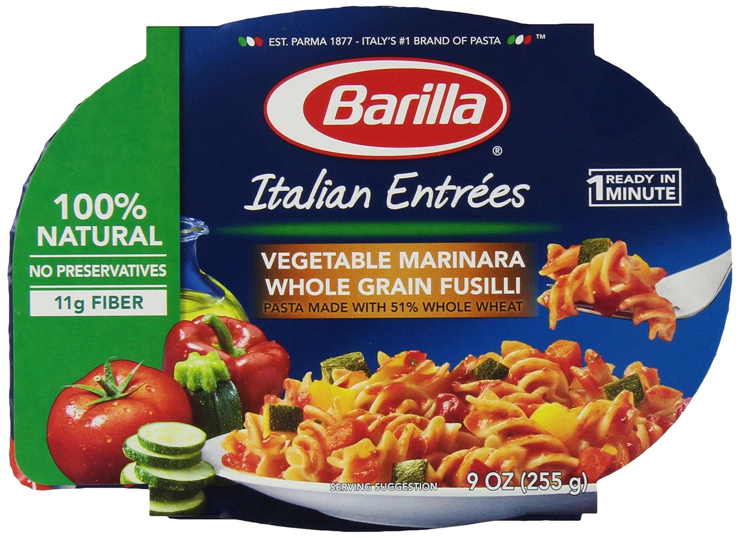 Barilla italian entrees vegetable marinara whole grain fusilli (076808001792)