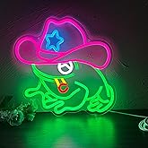 Frog Cowboy Neon Signs,Frog Cowboy Lamp Led Signs Lights Neon Signs for Wall Decor, Adjustable Brightness Night Light Man Cave Game Room Decor, USB Powered for Bedroom Party Bar Wedding Christmas