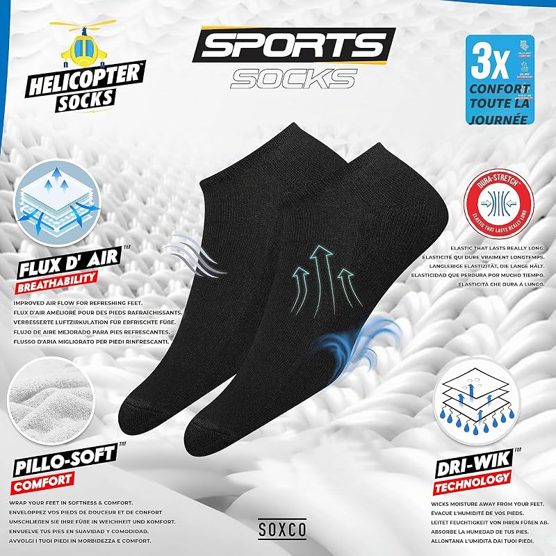Chaussettes Basses Homme 43-46 Socquettes Courtes Femme - Lot de 10 Paires (EU 43 46, Multicolore)