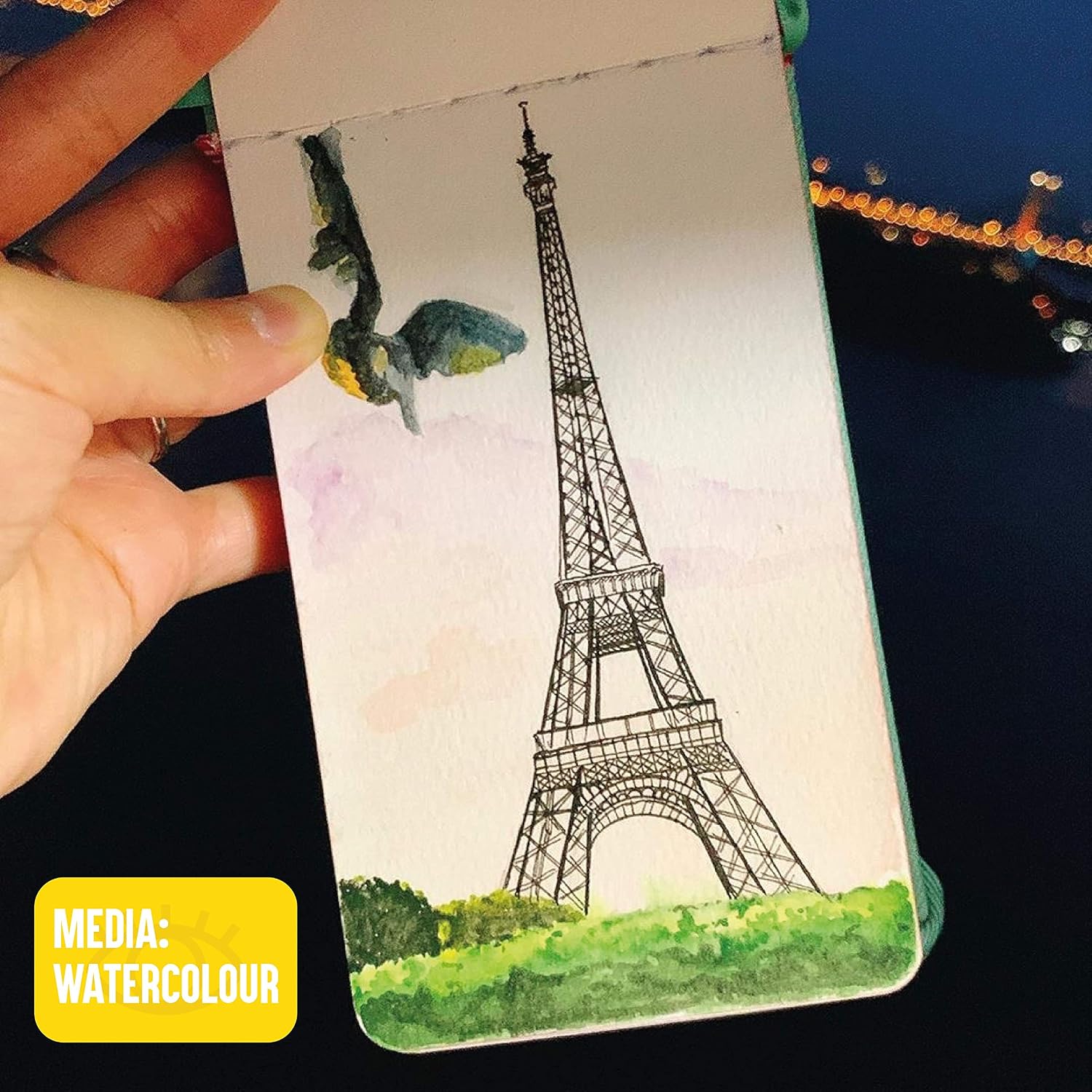 L'oeil Mellow Art Watercolor Sketchbook: Travel Journal 9x14cm, 300gsm Dual Textured Cold-press Paper, with Hardcover - Image 5